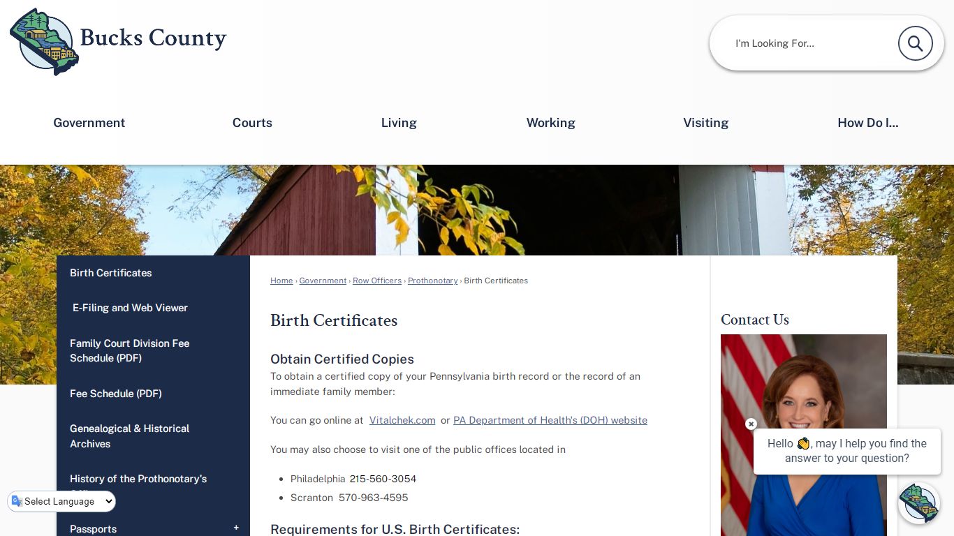 Birth Certificates | Bucks County, PA - Bucks County, Pennsylvania